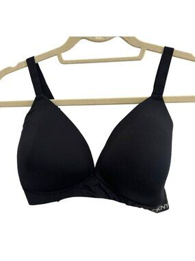 DKNY Black Wireless Bra With Adjustable Straps & Hook Closure Size L